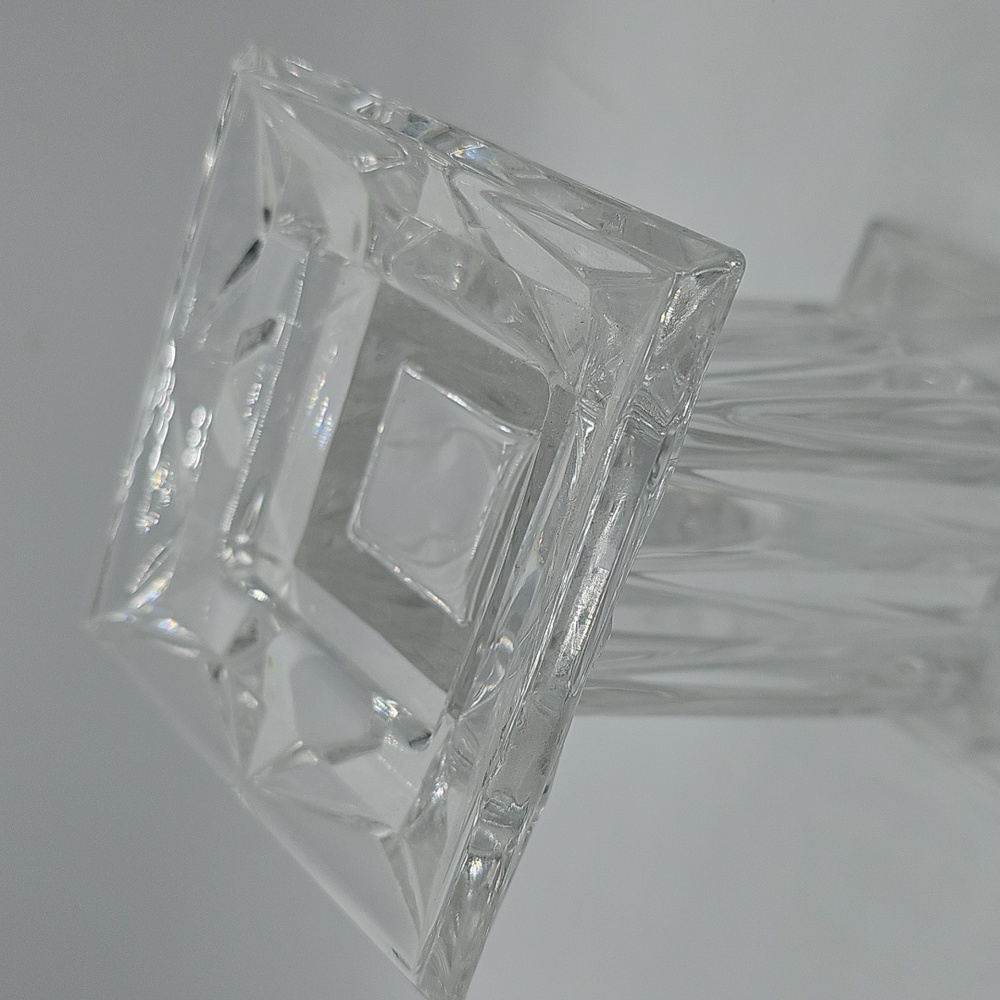 PartyLite Quad Prism Crystal Pedestal Pillar Candle Holder Vase Reversible - Picture 3 of 5